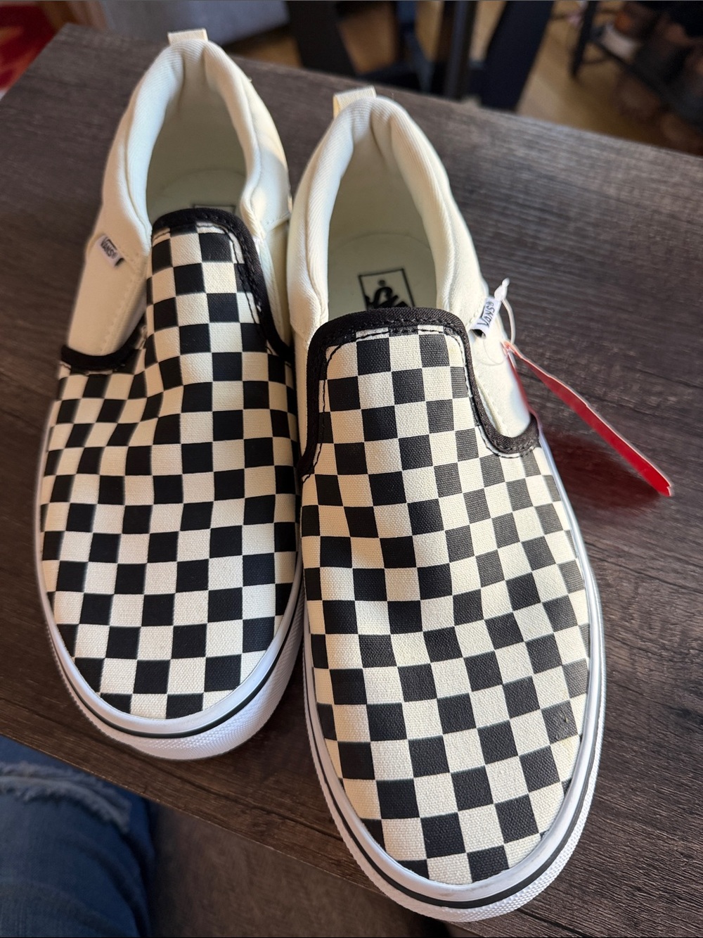 Vans Women’s size 8.5 (youth 7) Slip-On Checkerboard Sneakers - Black & White